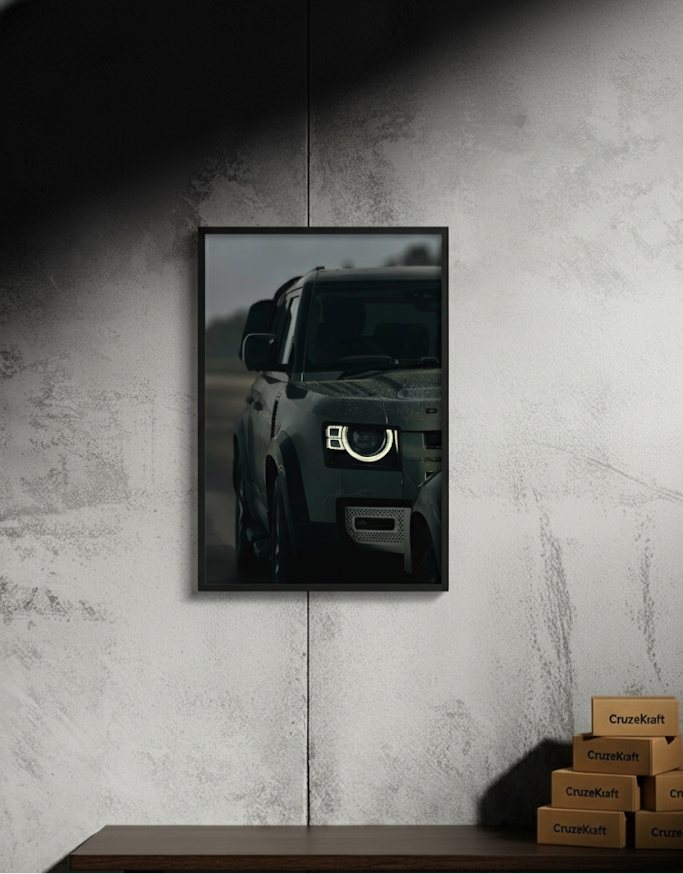 Land Rover Defender Led Poster neon (white)