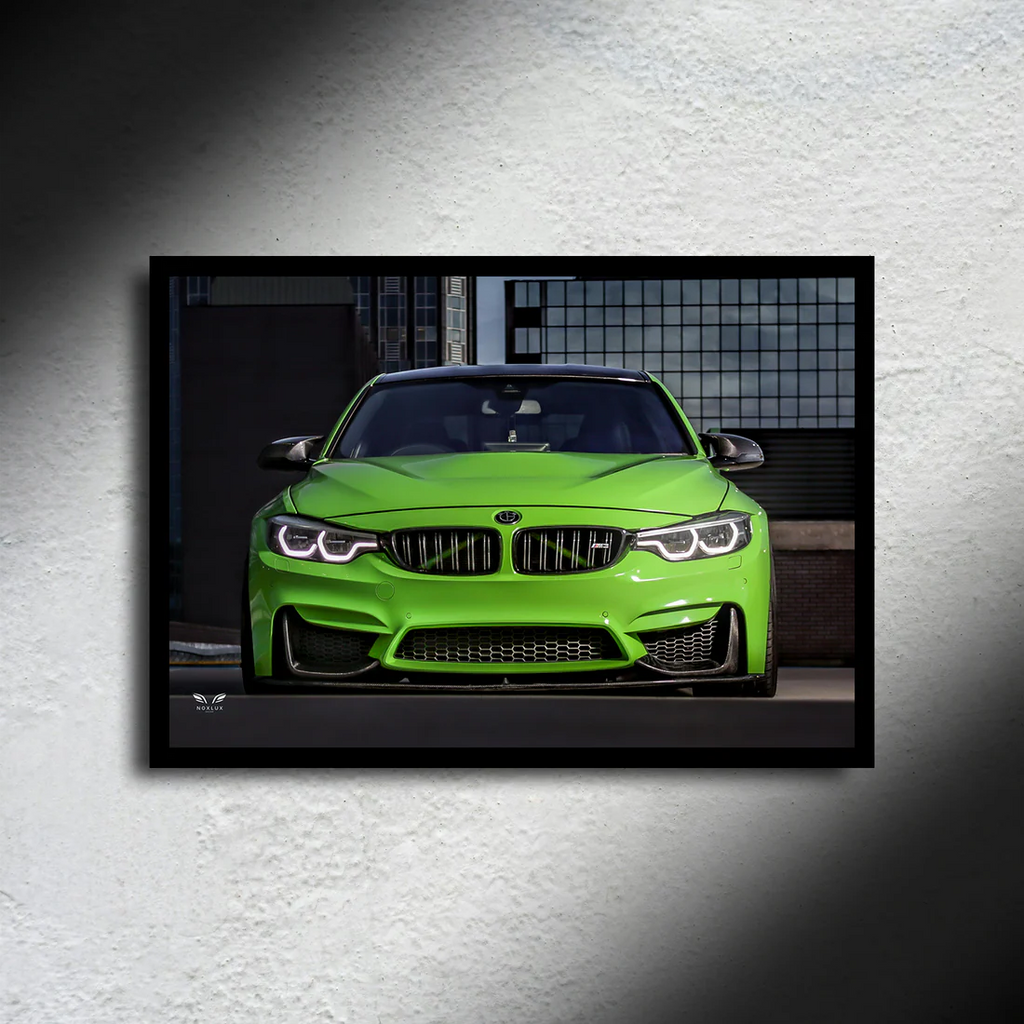 BMW led neon car poster