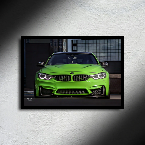 BMW led neon car poster