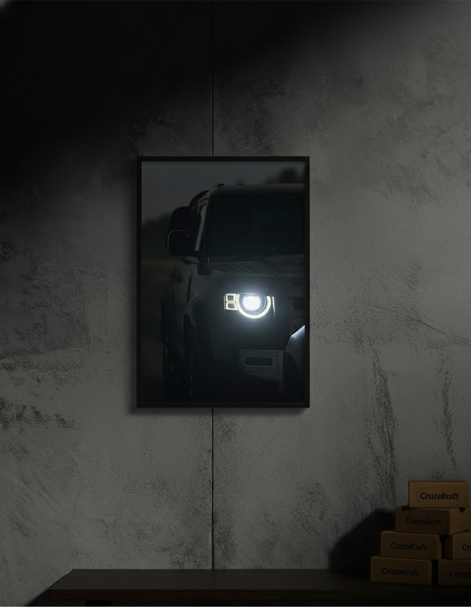 Land Rover Defender Led Poster neon (white)