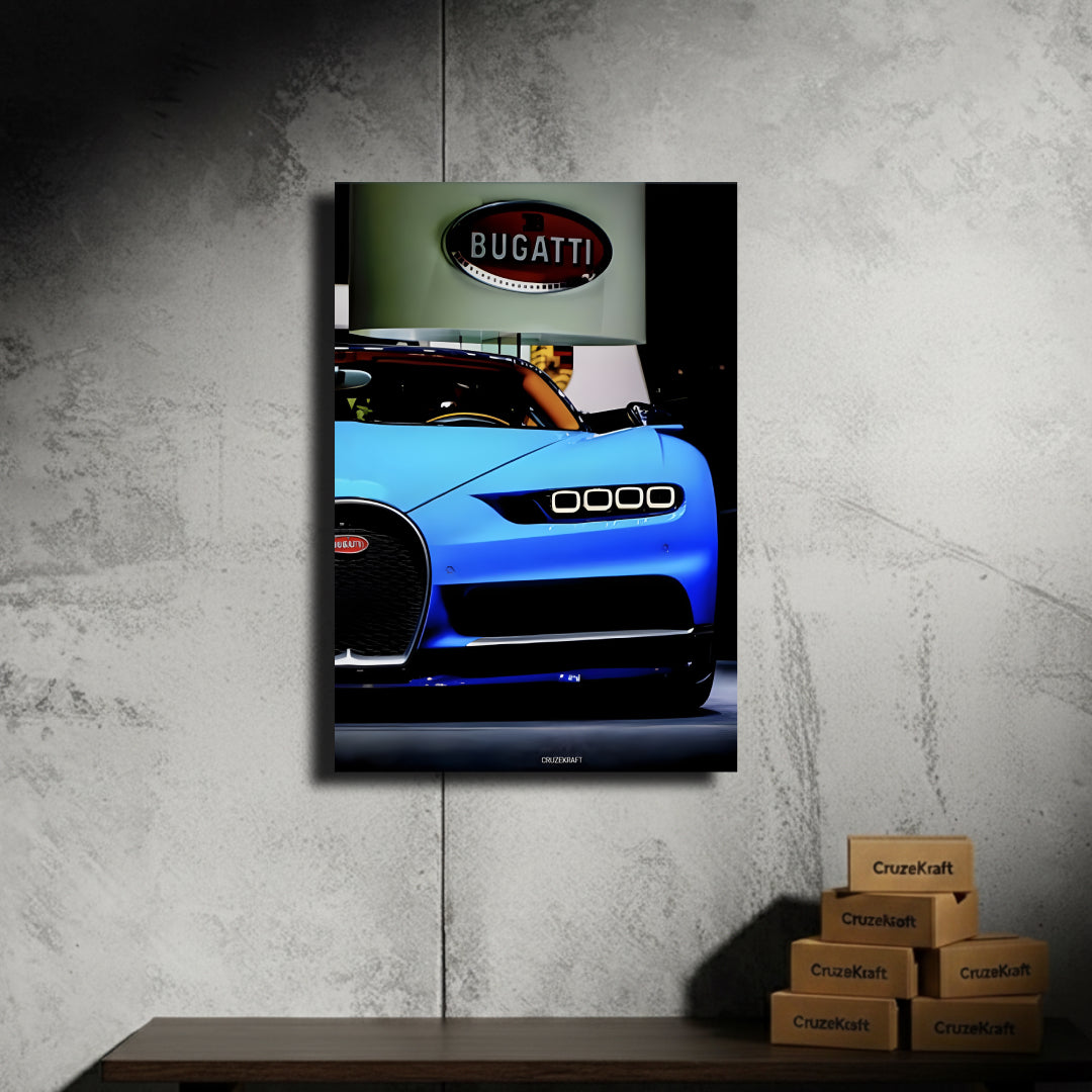 Buggati white LED poster